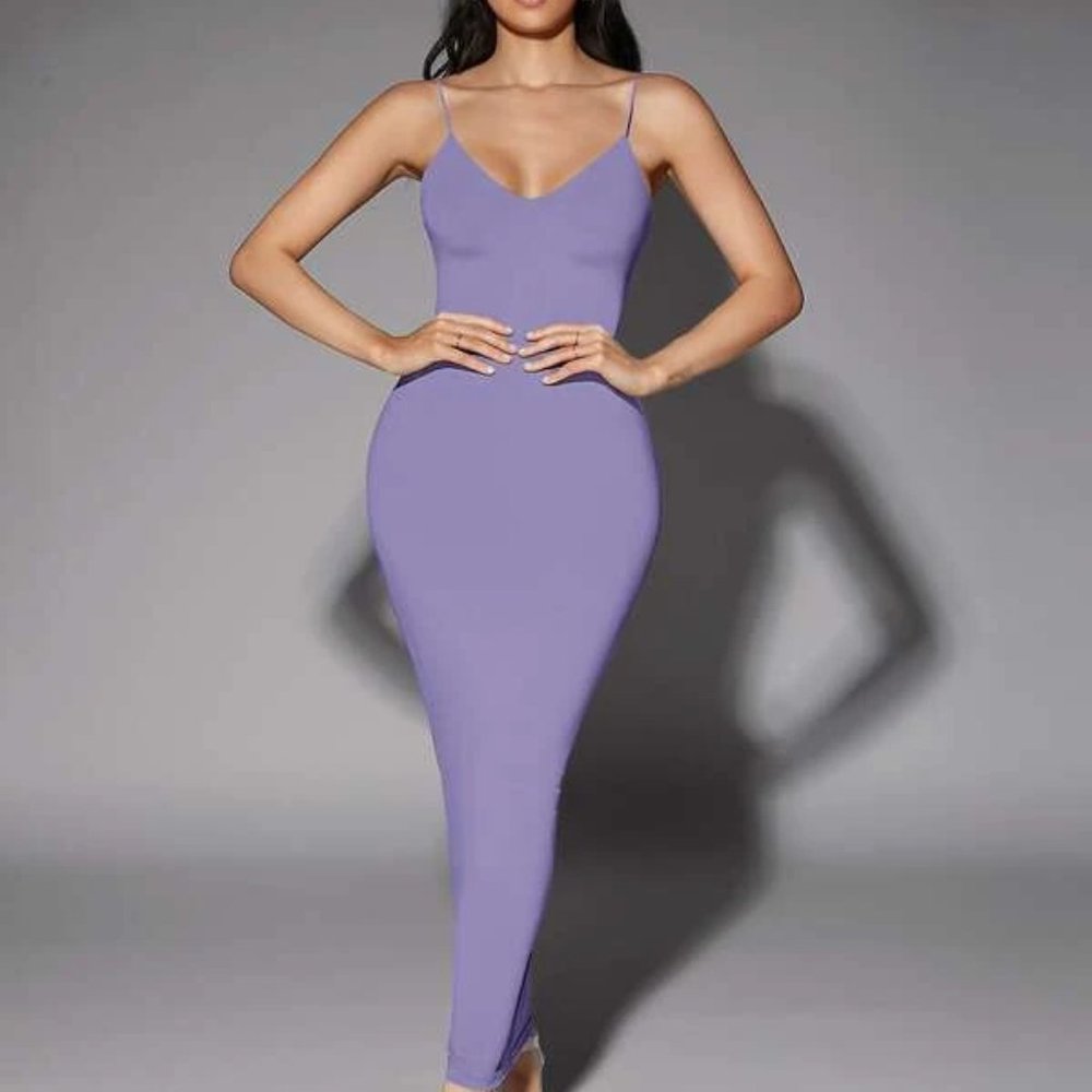 Solid Backless Bodycon Dress. New.